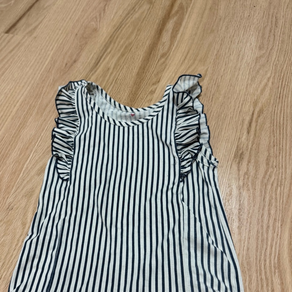 Pink Chicken Navy and White Striped Top